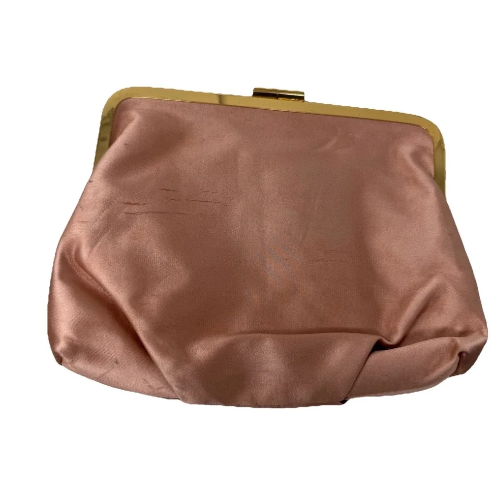 J Crew Frame Clutch In‎ Satin Purse Dusty Pink Evening Event Party Wedding NWT